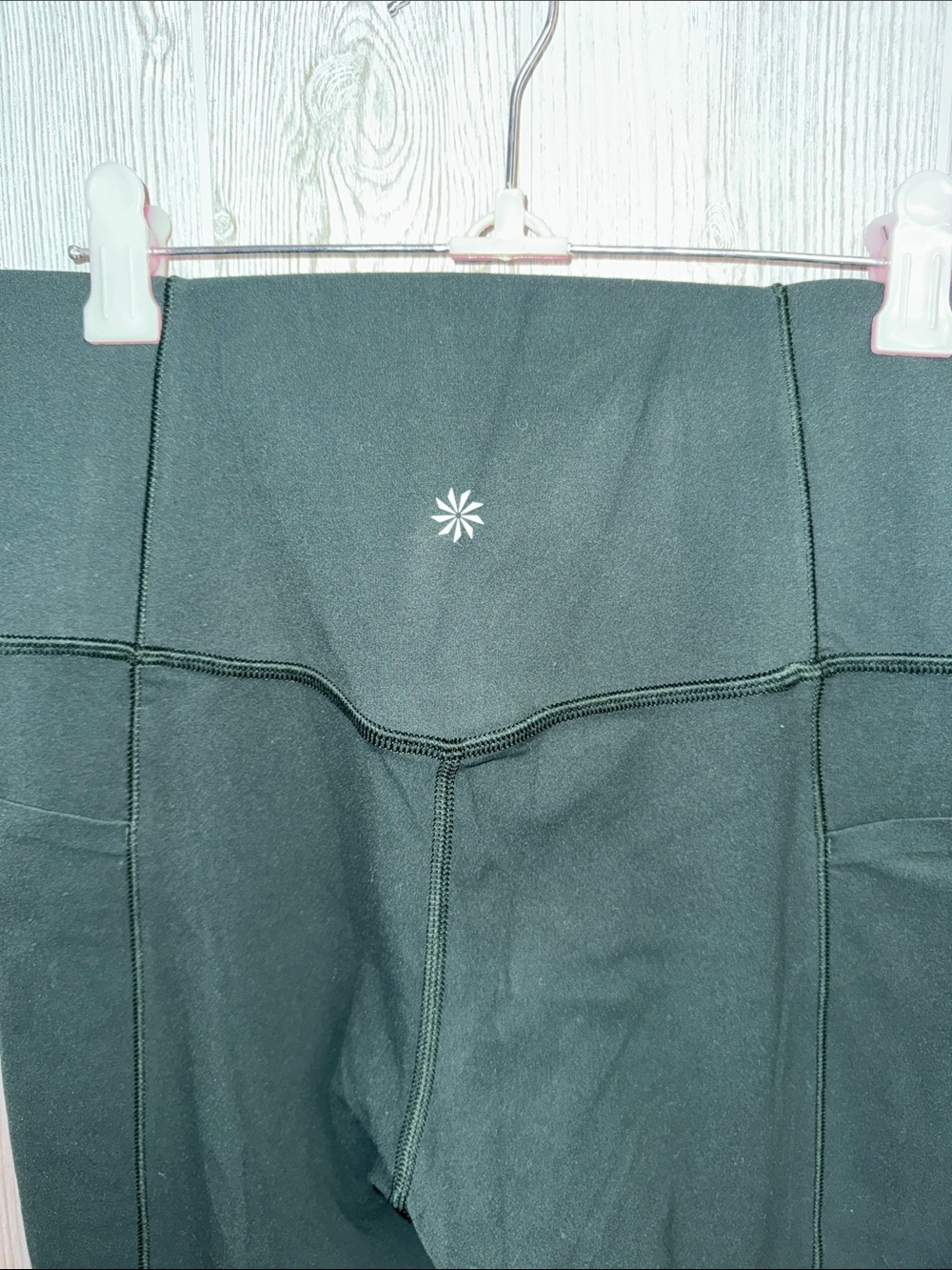 Athleta Dark Green Leggings with Camouflage Side Panels - Picture 6 of 7